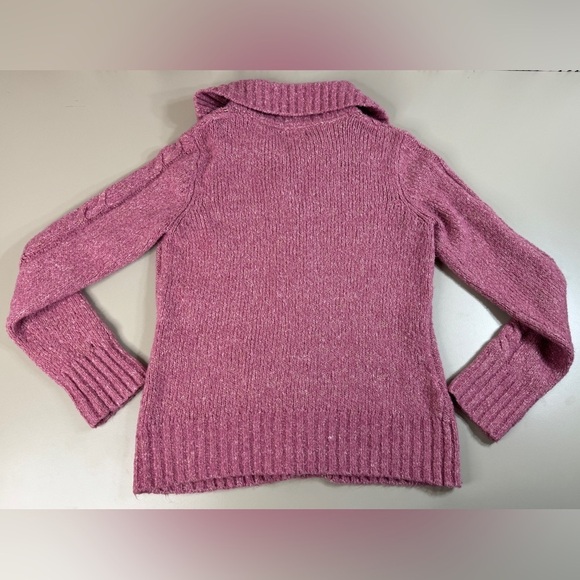 L.L. Bean Women’s Acrylic Wool Blend Sweater Button Fisherman Size Small Pink - Picture 10 of 10